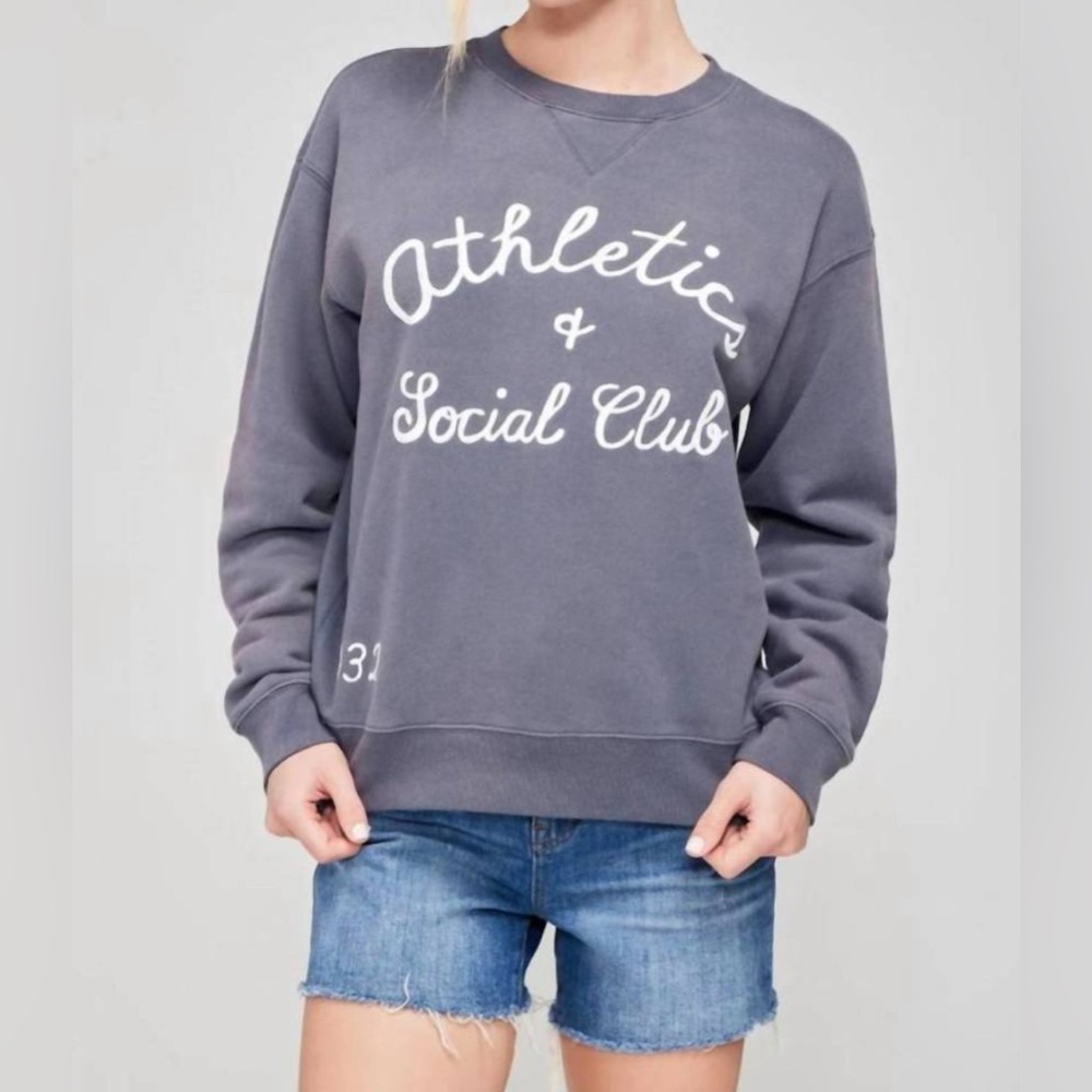 WILDFOX Athletics and Social Cody Sweatshirt Faded Indigo Size Medium
